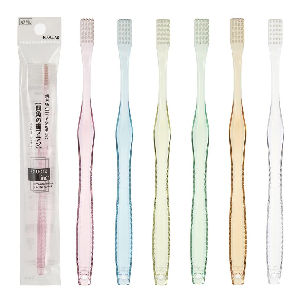 MOLD FACTORY Kwadratowy Polecany przez Dental Square Opakowanie 4 szt. 24 Otwory Szczoteczka do zębów, Higieniści, Linia, 6, Rzędów, (REGULARNY)