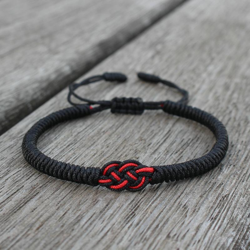 Noter Nuovo Braccialetto Ucraino Intrecciato Fatto a Mano Uomo Donna Regolabile Filo Rosso Portafortuna Nodo Cinese Braccialetto Giorno di San Valentino Braccialetto