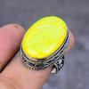 Żółty Opal Trypletowy Ręcznie Robiony Biżuteria Pierścionek Srebro Próby 925 Rozmiar 8.5 Z1z89