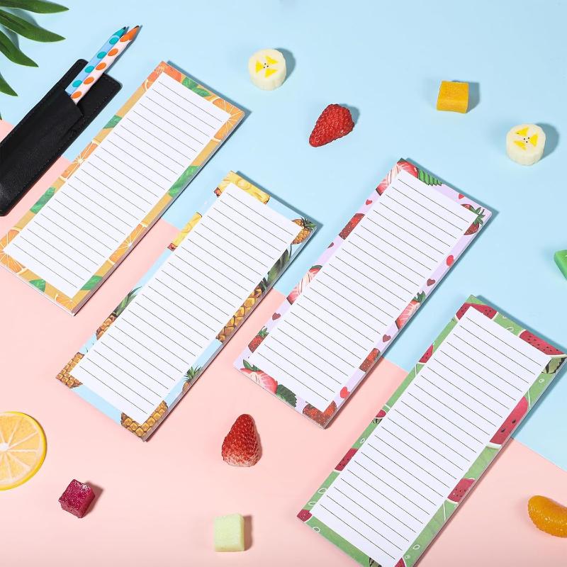 

4 шт. Блокнот на магните с цветочным узором для холодильника, портативный отрывной магнитный блокнот, список покупок, планировщик для дома, кухни, офиса