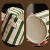 300ml Heat-Resistant Ceramic Mug Hand-Painted Striped Design Ergonomic Non-Slip Grip Coffee Mug Milk Juice Latte Hot Cold Drinks Cup