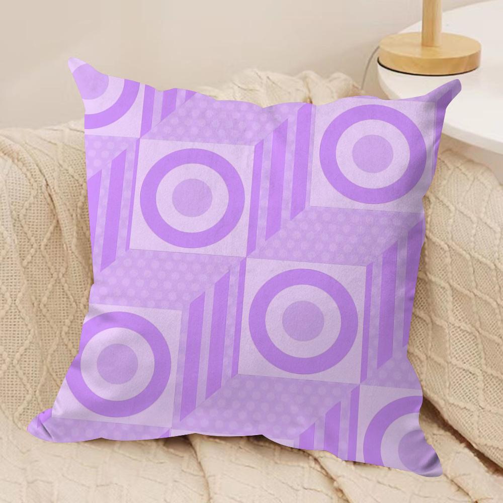 

Purple geometric art Cushion Cover Soft Plush Fabric DoubleSided Printed Cushion Covers for All Seasons Modern Home Decor 30x30cm
