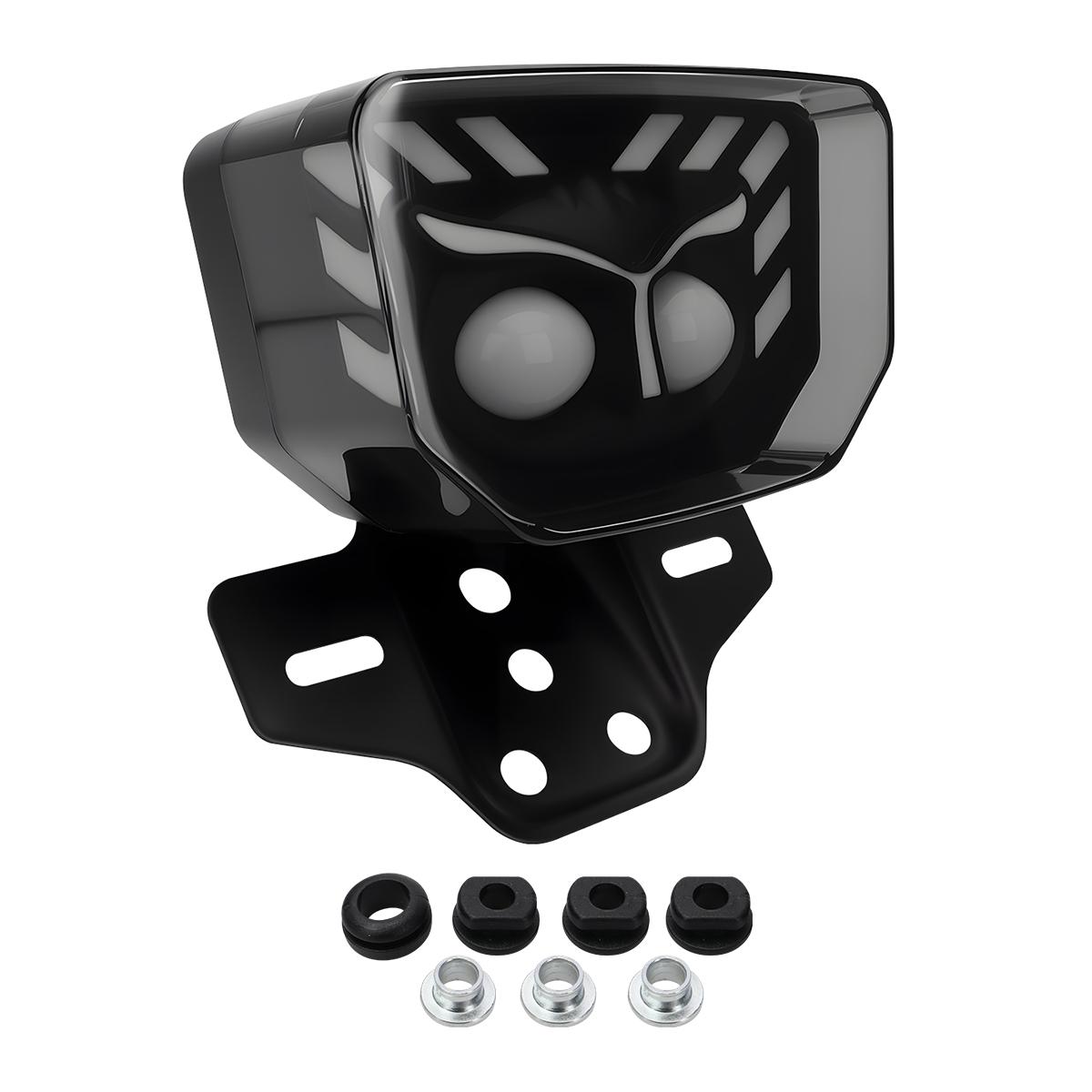 12V Motorcycle LED Owl Brake Tail Light Dynamic Signal Lights Strobe Warning License Plate Lamp Motorcycle Decorative Universal