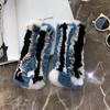 Winter Real Fur Golve Women Outdoor Warm 100% Real Rex Rabbit Fur Gloves Knit Thick Natural Soft Rex Rabbit Fur Mittens