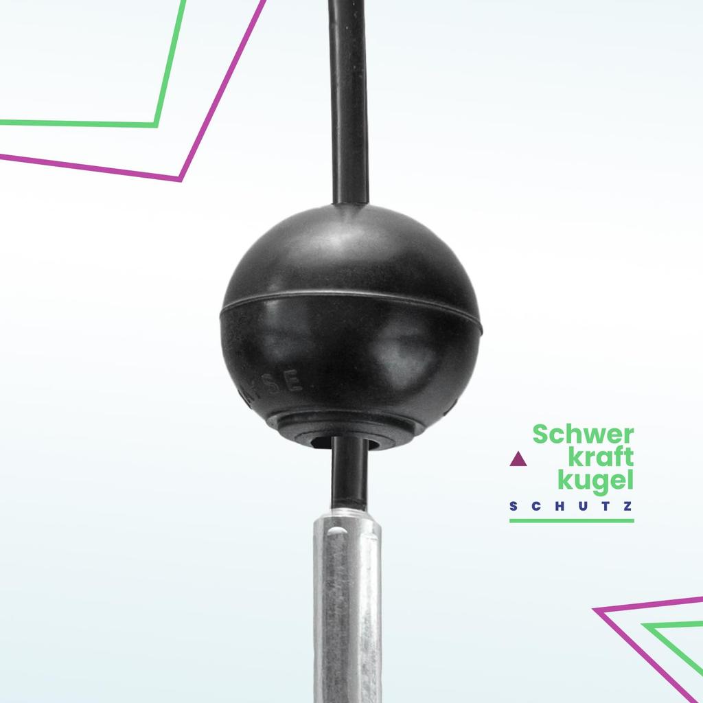 DQ-PP Stahlseil ummantelt mit Ösen und Ballstopper für Fitnessgeräte | 4mm / 5.2mm | 0.5m | 7x19 | Drahtseil | Gym Cable | Schwarz | Fitness | 50cm