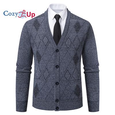 Herren-Strickjacke mit langen Ärmeln und V-Ausschnitt