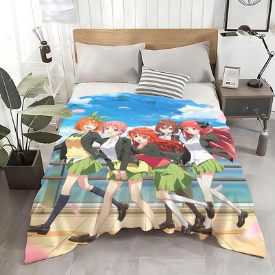 Anime The Quintessential Quintuplets Throw Flannel Throw Blanket: Soft Kid-Friendly Warm Anti-Static All Season Washable Couch