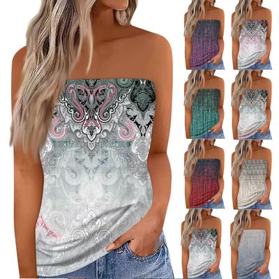 Women's Summer Sexy Tube Top Off Shoulder Sleeveless Tops Strapless Beach Vest Bandeau Shirt Backless Sexy Tops