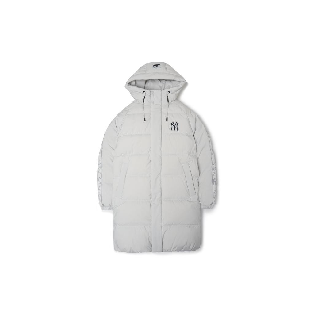 MLB New York Yankees Long Hooded Down Jacket Unisex Outerwear Light-Gray 3ADJJ0616-50GRL