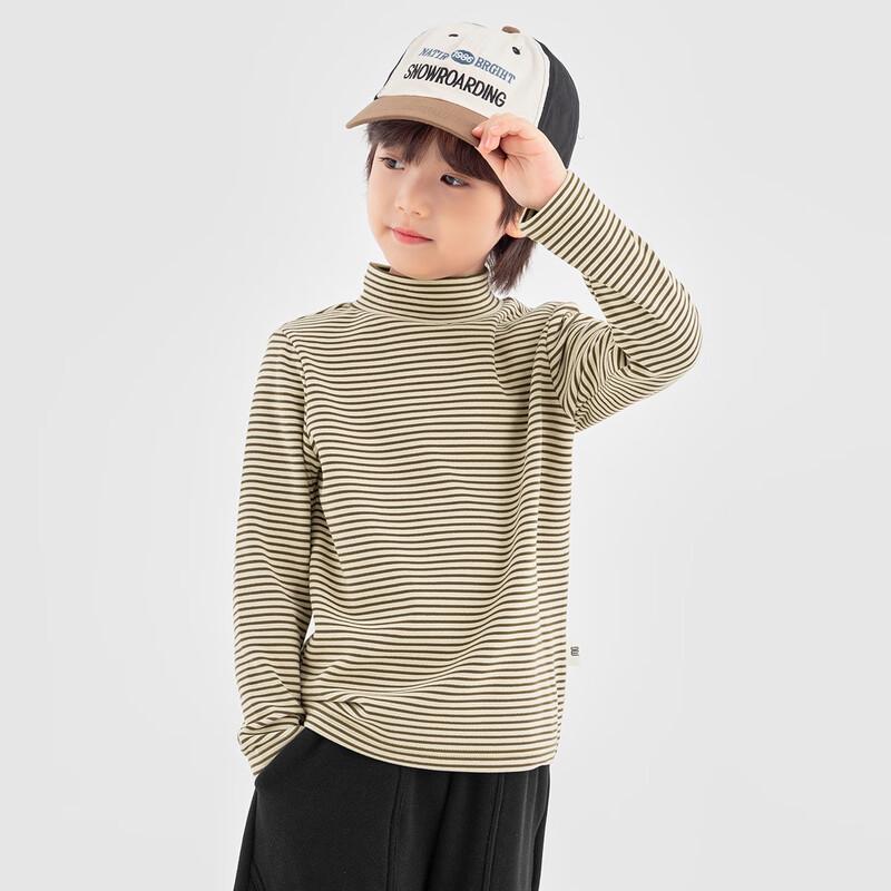 

Boys Striped Mock Neck Thermal Long Sleeve T-Shirt 130