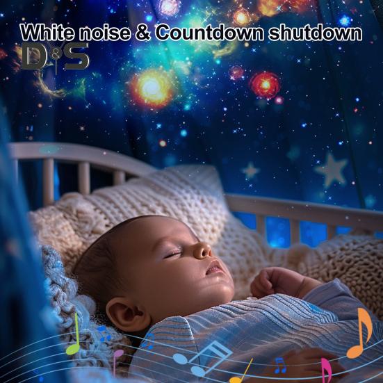 Lampa projekcyjna kompatybilna z Bluetooth z timerem, obracana o 360 stopni, z regulowanym ostrym światłem, lampka nocna sufitowa, lampa projektora gwiazd