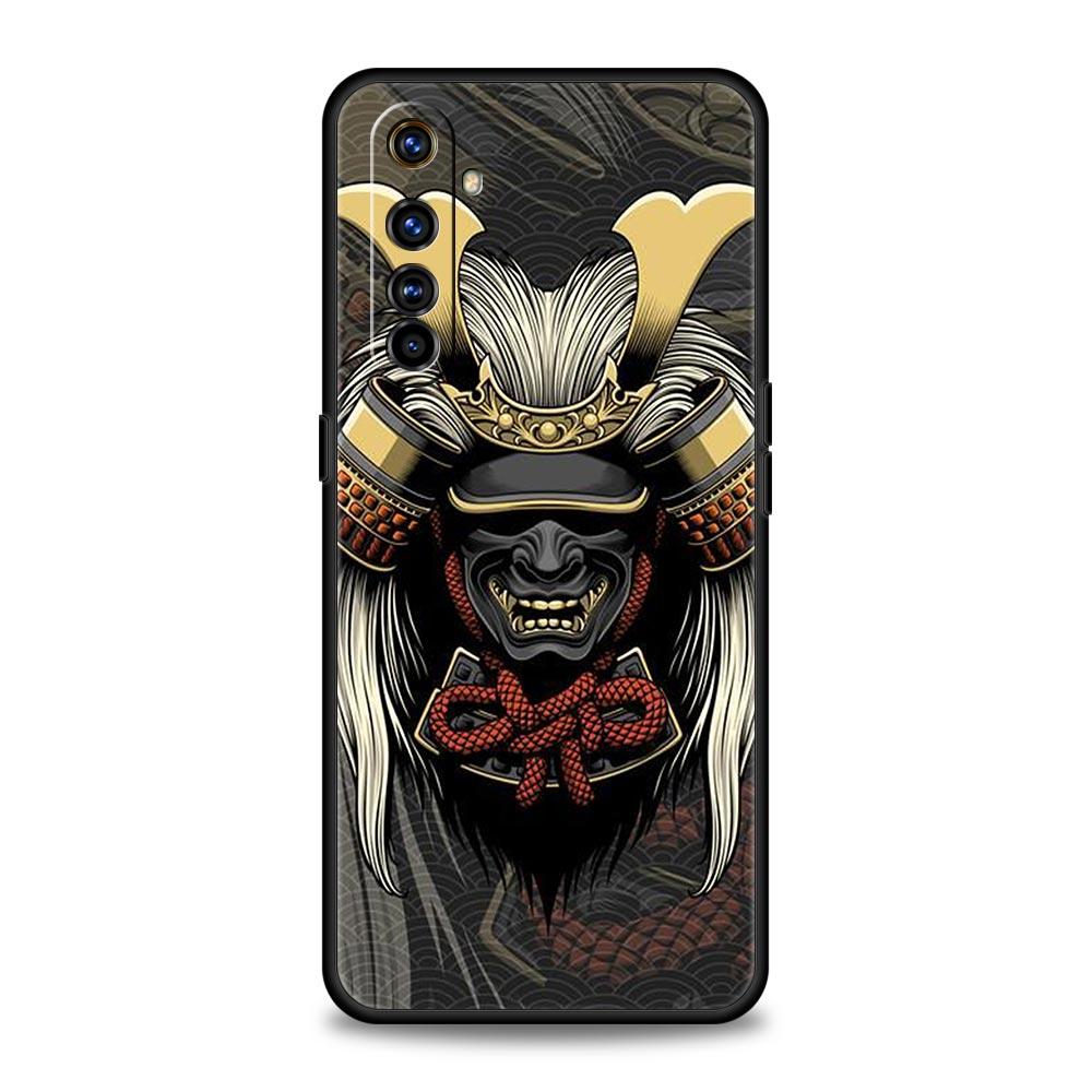 Samurai Hannya Mask Ghost Case For Realme 12 11 10 4G 9 8 5G 7 6 GT5 GT3 GT2 Pro Plus C21 C11 C25 C35 GT Neo 2 3 3T 5 Cover