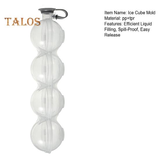 Isbollsform 4 Hål Rund Iskubform Lätt Fyllning Släpp Isbollsform med Silikonlock för Whiskey Cocktails