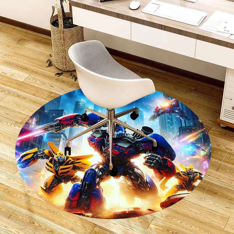 1pc TransformersRevenge of the Fallen Round carpet, Made of Polyester,Perfect for Decorating Office Chairs, Living Rooms,Vibrant Decorative Rug