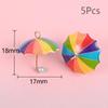 5Pcs Dollhouse Mini Simulation Small Umbrella Diy Earrings Necklace Charms Scrapbooking Embellishment Craft Decoration
