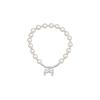 S925 Sterling Silver Bow Imitation Shijia Pearl Fashion Bracelet for Girls In an Ins Style Sweet and Girlish, Simple and Elastic