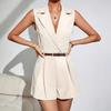 European and American Temperament Commuter Short Wide Leg Suit Jumpsuit Women Short Wide Leg Suit Jumpsuit