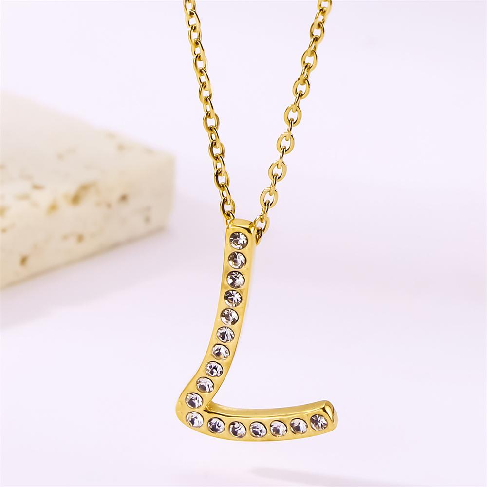 Atoztide Zircon Letter Pendant Necklace for Women Men Full Stone Alphabet Initial Name Monogram Charm Necklace Jewelry Gift
