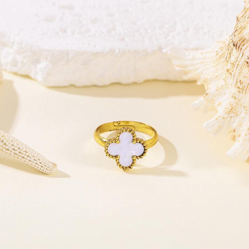 Four-leaf Clover Ring High-end Ring Simple Open Adjustable Ring