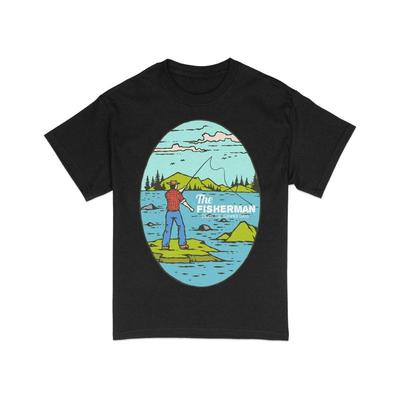 Vintage FisherUnisex Summer Days T Shirt Retro Fishing Lake Nature Outdoor Cotton For Anglers