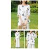 Summer Printed Cotton and Linen T-shirt Mid-sleeve Fashionable Shirt Loose Large Size Middle-aged and Elderly Women's Summer Top