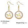 Cool Running Horse Drop Earrings Women Stainless Steel Clear Zircon Round Earrings Gold Animal Jewelry Gift