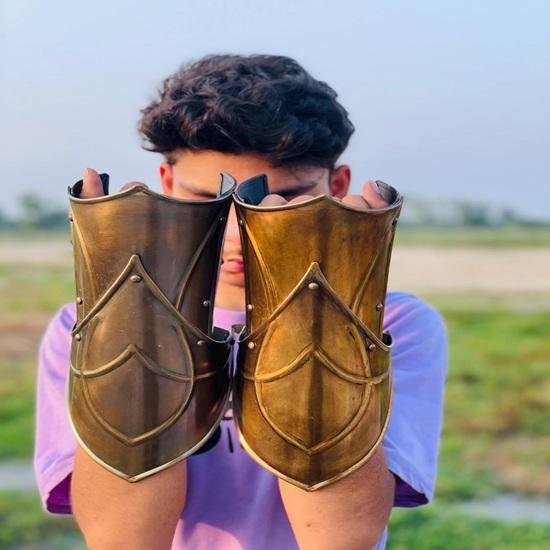 Hand Elbow Set Medieval Armor Hand Protector Knight Cosplay Halloween Costume Best Gift for Him