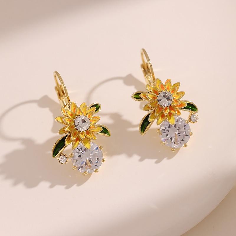 

Серьги «Цветок подсолнуха» Элегантные и роскошные серьги с цирконом Design Sense
