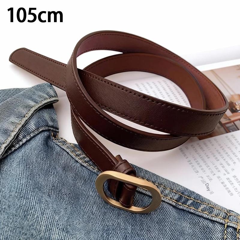 1Pcs Women Belt Fashionable Gold Button Non Perforated High-end Fashion Belt Authentic LeisureBelt Paired With Pants Jeans Belt