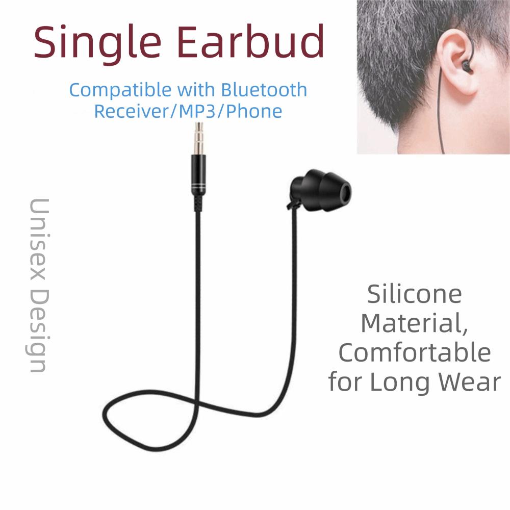 Noise Isolating Mono Earbuds Short Line 3.5mm Plug Headphone Single Side Earphone  MP3 Players