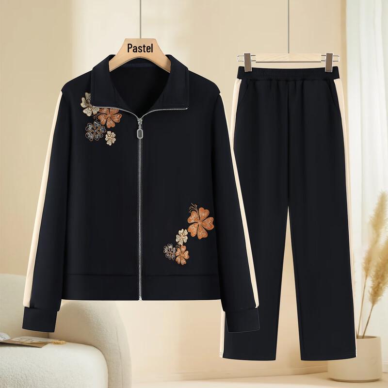 

Спортивный комплект из двух предметов с лацканами для мам, осень 2025 L