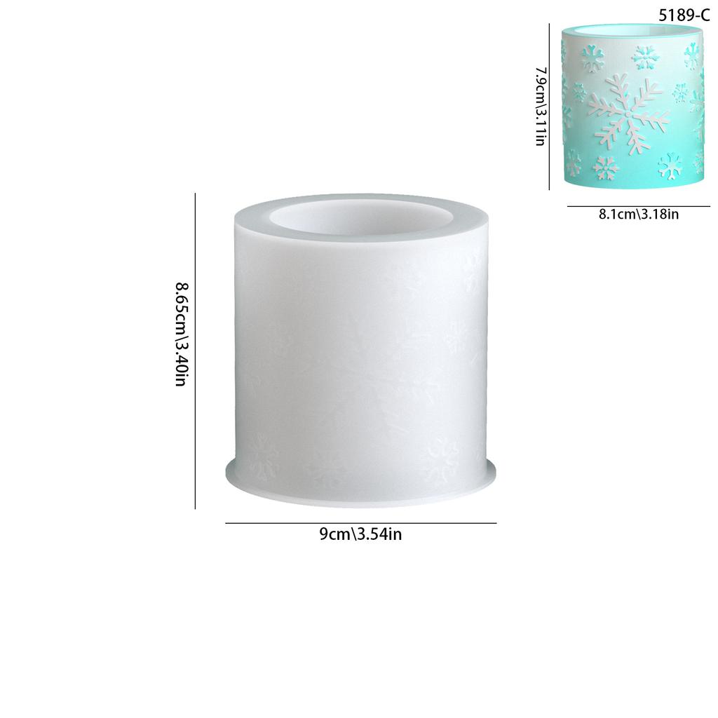 Snowflake Candle Mold White Aromatherapy Plaster Mold Embossed Christmas Mold Silicone For Storage Jar Diy Crafting Home Decor