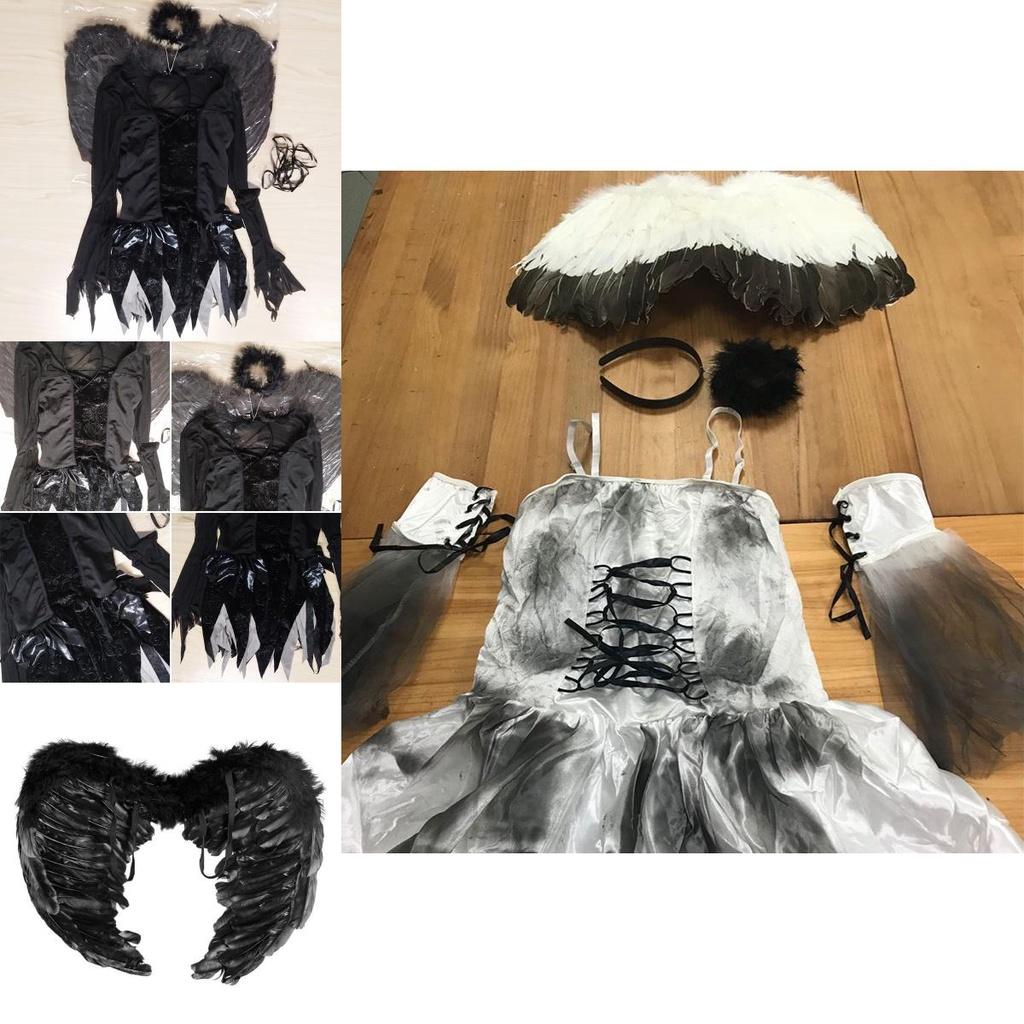 Womens Halloween Dark Angel Devil Costume Fancy Dress Ghost Bar Cosplay Party