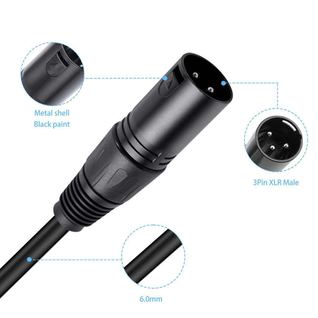 Professionelle 3-Pin XLR Stecker auf 5-Pin DMX Buchse Adapterkabel für Bühnenbeleuchtung und Audio