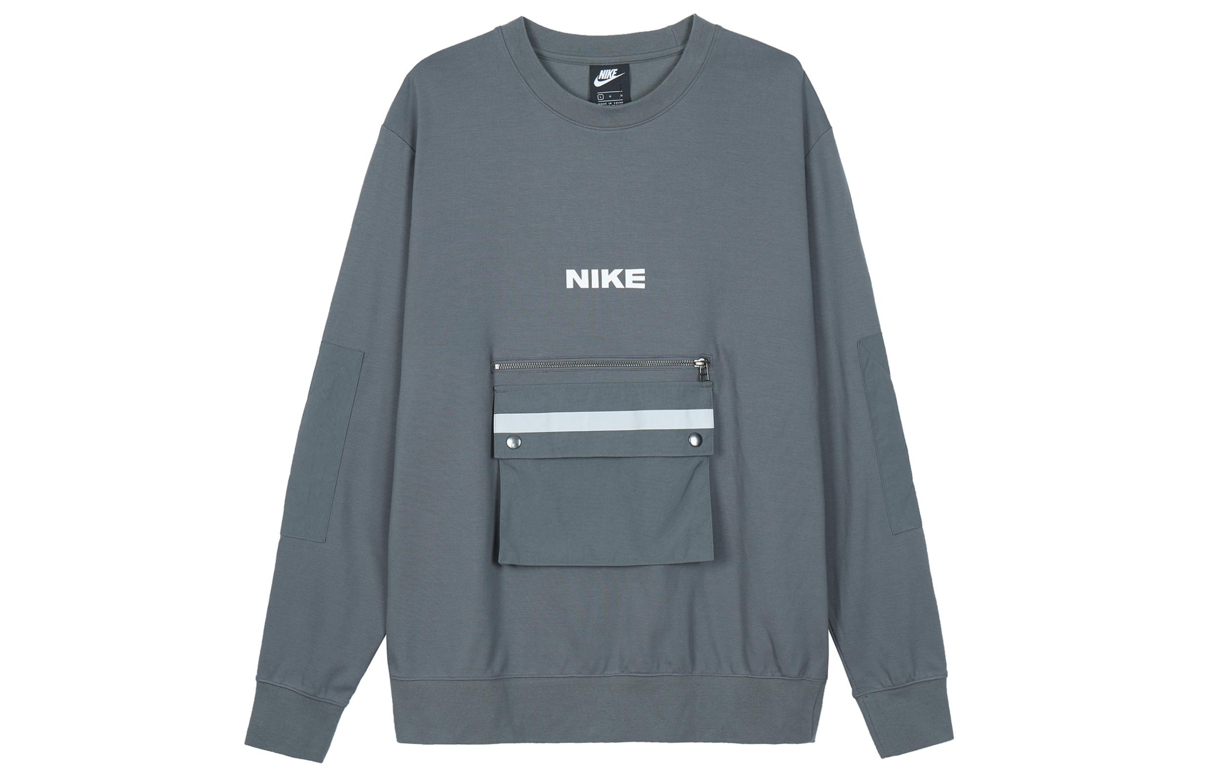 

Nike Sweatshirts Men s Gray Crew Neck Moderate Regular DA0070-068 L