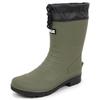 Mozu Men's Mid-Length Rain Boots, TPE Material, Paracord Closure, Non-Slip Sole, Urethane Liner, Khaki, Size M