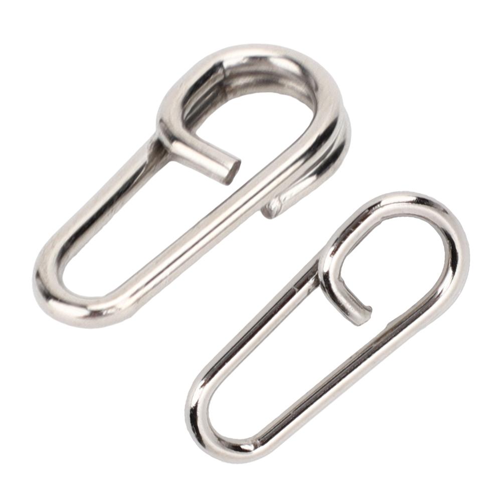 50PCS Powerful Oval Stainless Steel Fishing Clips Snaps Connector Interlock Accessories