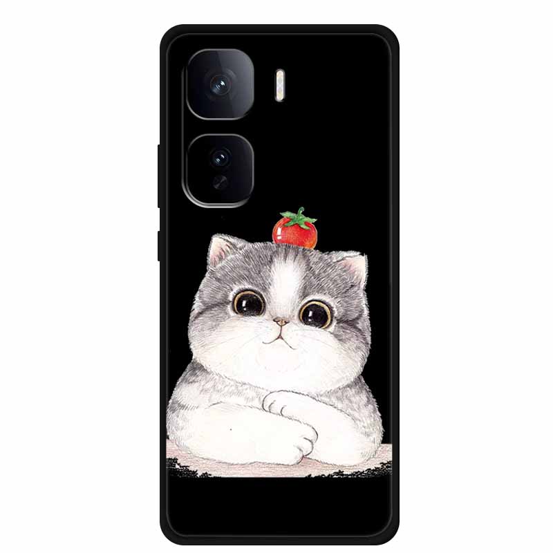 Black Silicone Case For Vivo iQOO Neo 10 Pro Plus Case Cartoon Coque Soft Back Cover For Vivo iQOO Neo 9s Pro Plus Case Funda
