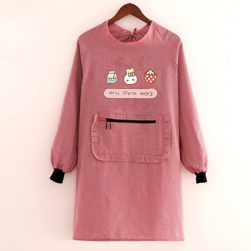 2023 Women's Cute Long Sleeve Kitchen Apron – Breathable, Stain & Wear Resistant Cooking Smock