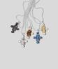 Armo Pearl + Crystal Cross Necklace (Black)