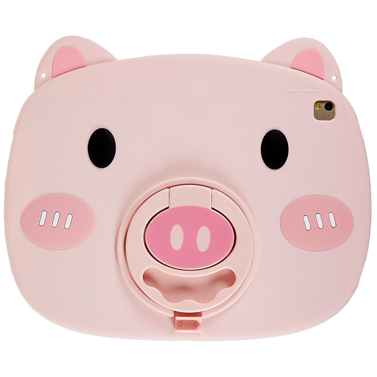 

For iPad Air (2013)/Air 2/iPad 9.7-inch (2017)/(2018) Cartoon Piggy Cover Soft Silicone Shock-Absorption Tablet Case with Handle Kickstand A