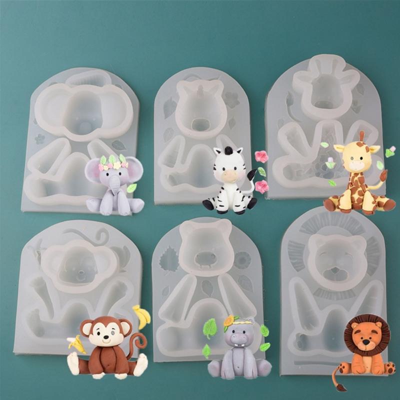 Cute Elephant Giraffe Mold Silicone Mold Animal Shape Candy Fondant Mold Chocolates Soap Cake Decoration Baking Mold