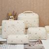 Vintage Large Capacity Cosmetic Bag Portable Travel Storage Bag Handheld Makeup Pouch for Toiletries Cosmetics Organizer Outdoor Daily Use