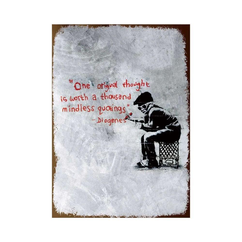 Banksy Graffiti Metallschild, Street Art Wanddekoration 20x30cm