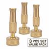 3pcs Solid Brass Adjustable Twist Nozzle Female Thread End Garden Hose Sprayer  Garden Watering