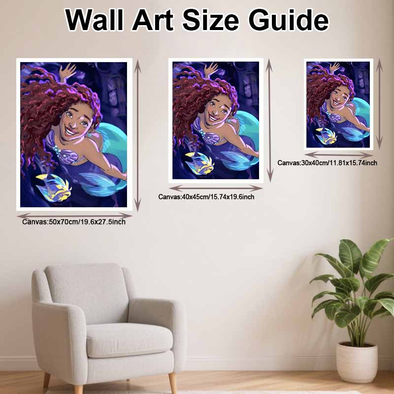 Disney Diamond Painting 5D DIY Ariel Diamond Painting Art Diamond Painting Kit Adult/Beginner Gift Idea Creative Home Decor