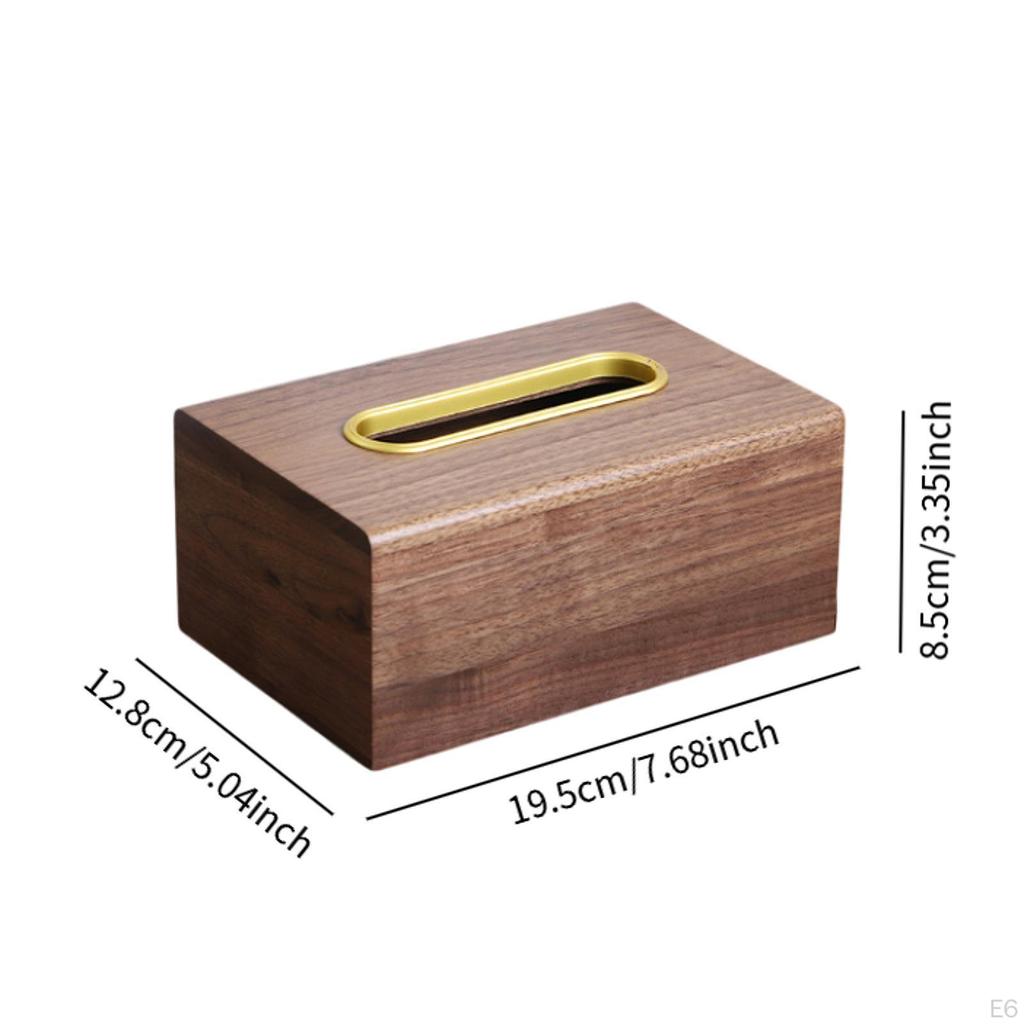 Facial Tissue Case Napkin Dispenser Wooden Ornament Paper Storage Box Holder