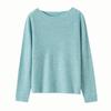 Slack aesthetics! Flower-stitched crew neck 0 wool knitted sweater women's top early autumn pullover loose bottoming shirt