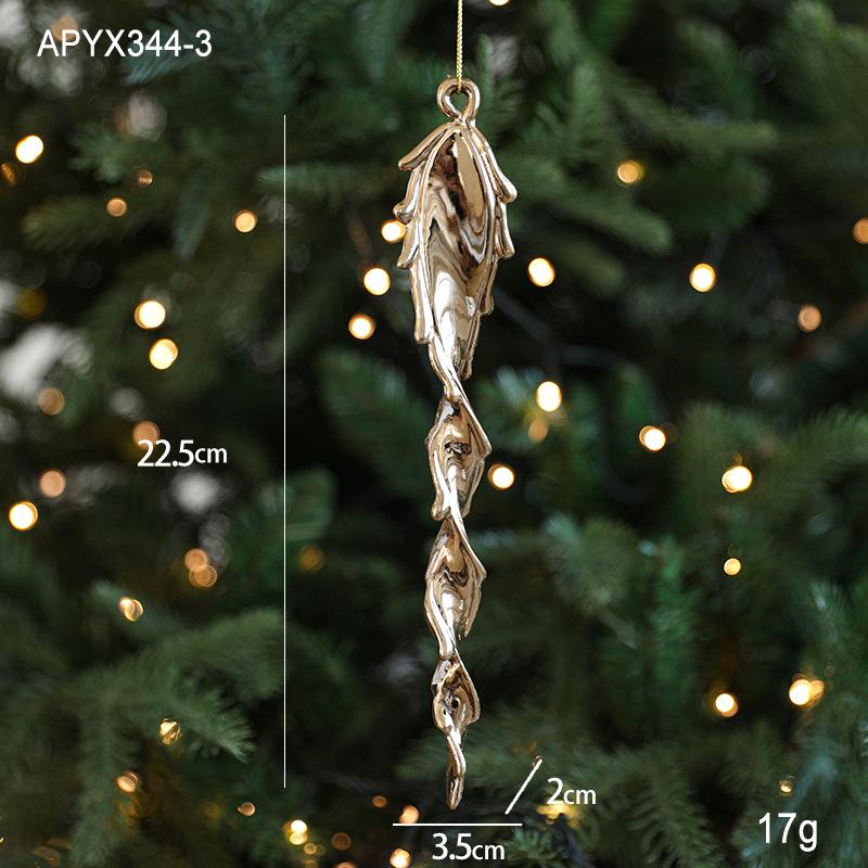 

Трансграничные гальванизированные рождественские украшения: Золотые подвески «Снежинка» и «Олень»