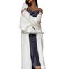 Women's White Imitation Mink Fluffy Knit Cardigan - Loose Fit for Autumn and Winter